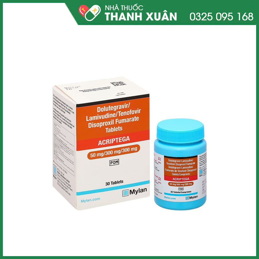 Acriptega 50/300/300mg thuốc điều trị nhiễm virus gây suy giảm miễn dịch ở người HIV-1